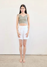 V-neck Crop Trop In Linen