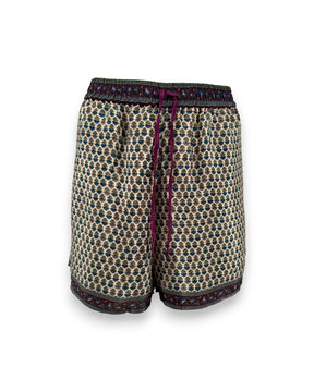 Embossed Botanic Crepe Shorts