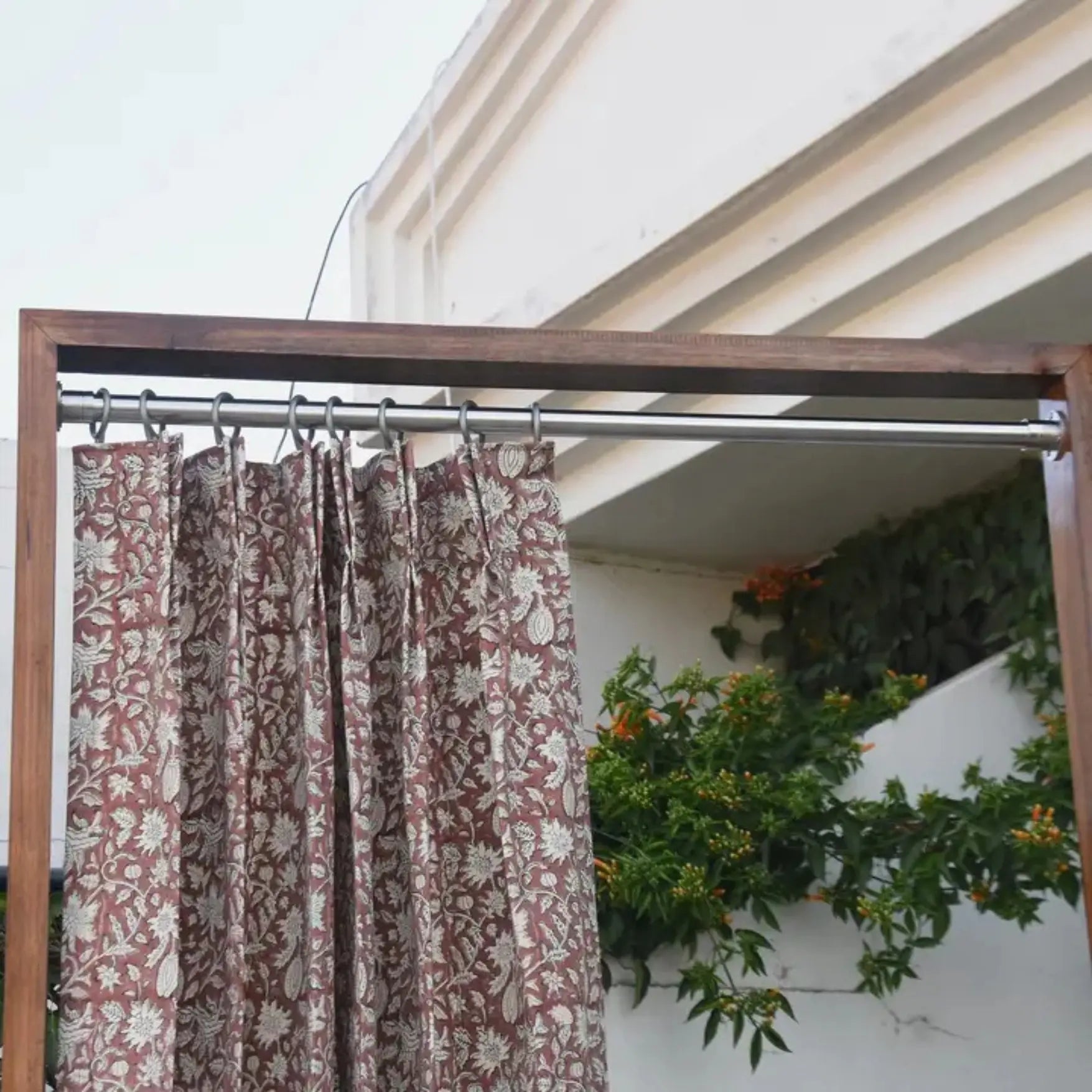 Hand Block Print Duck Canvas Curtain -manikarnika