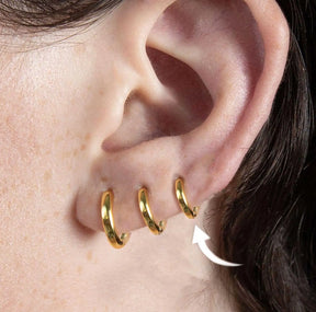 Gold Six Mm Huggie Hoop Earring