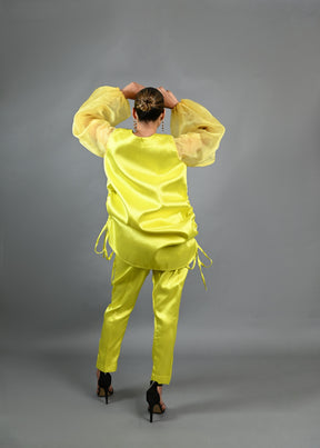 Boss Tunic Top and Pant set with sequin and bubble sleeves (Neon)