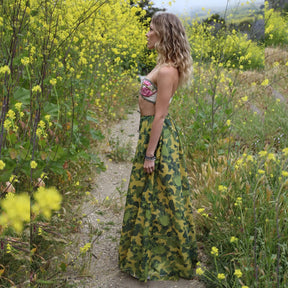 Amy Maxi Parachute Skirt-Camo