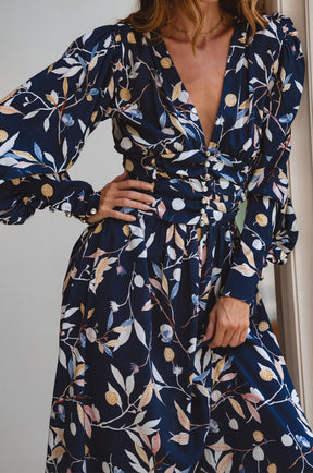 Elise Long Sleeve Maxi Dress - Majorelle