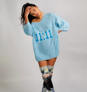 Eva Oversized Knit Sweater - Blue