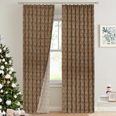 Handblock Print Thick Linen Pleated Curtain - Neelg]agan