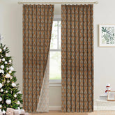 Handblock Print Thick Linen Pleated Curtain - Neelg]agan