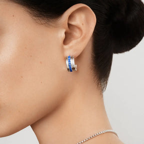 Digi Earrings In Sterling Silver With Sapphires