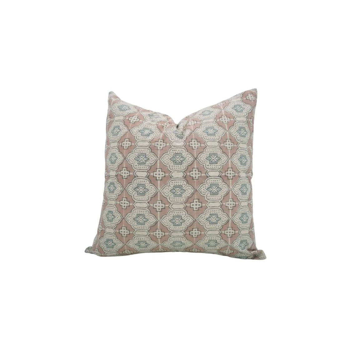 Bohemian Block Print Linen Blend Cushion Cover - Jarokha