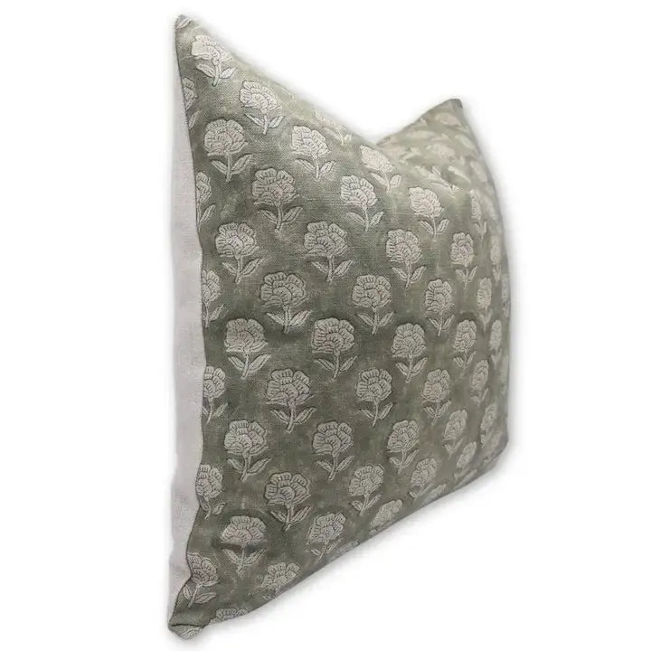 Indian  Block Design Print Thick Linen Pillow Cover- Rohini