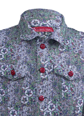 Jacquard denim-style jacket