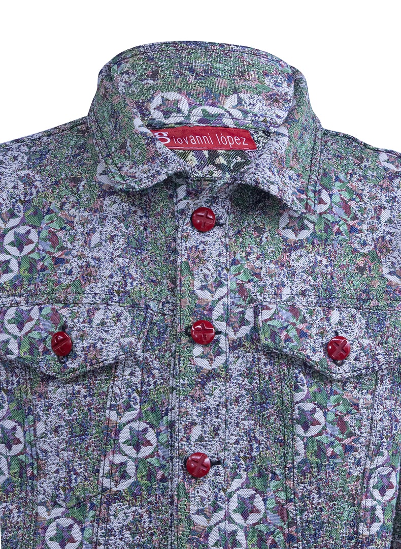 Jacquard denim-style jacket