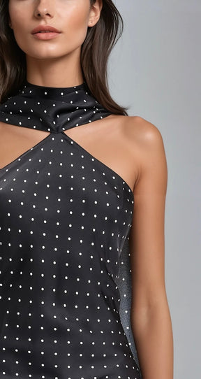 Léonie Halter Polka-Dot Satin Gown