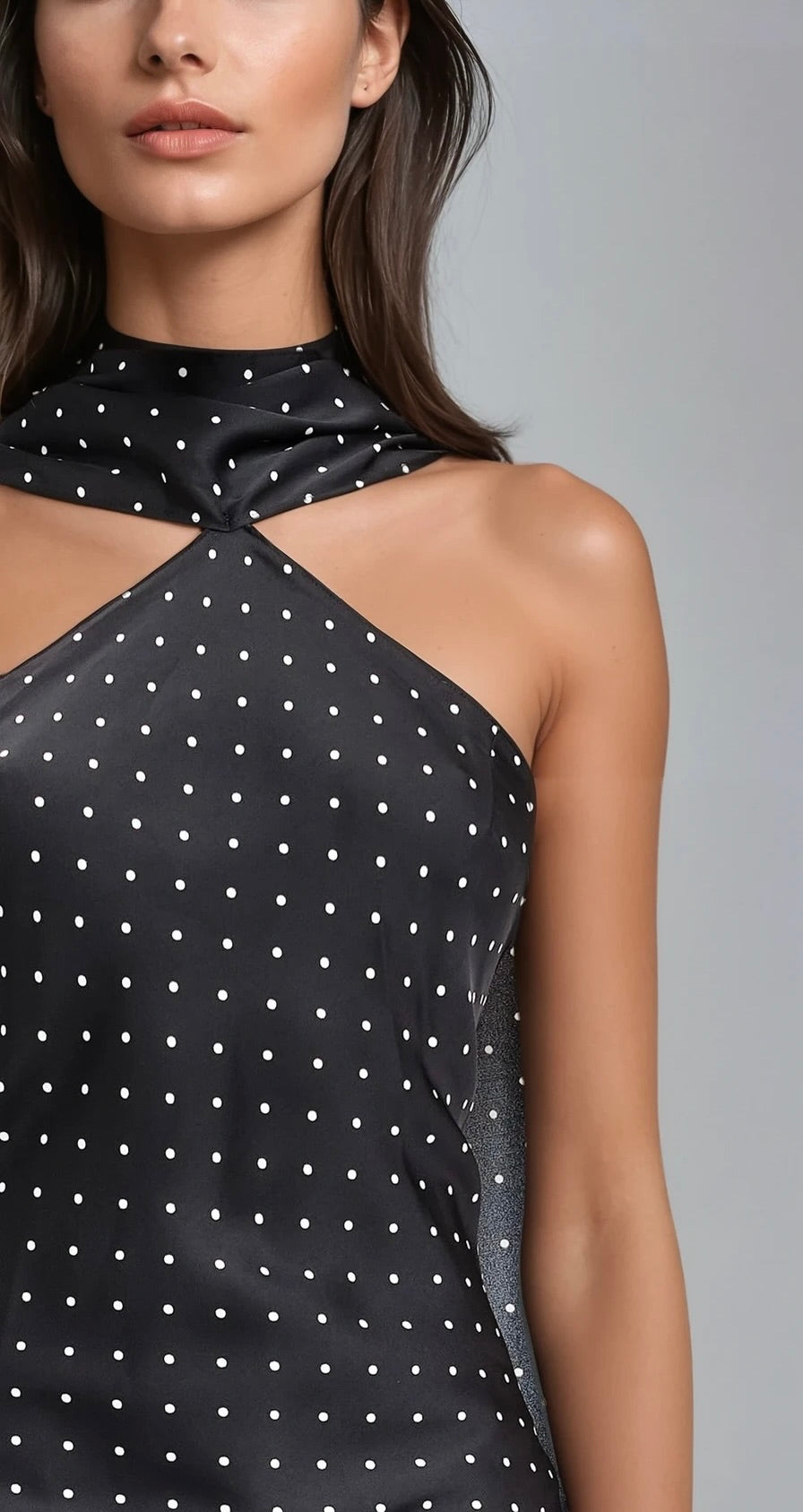 Léonie Halter Polka-Dot Satin Gown