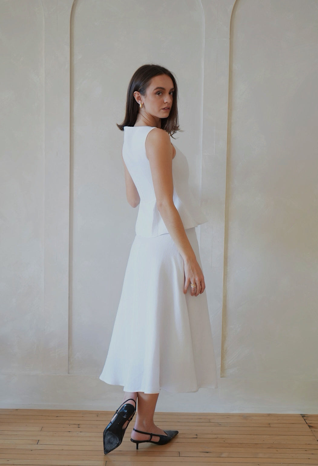 Jiulia Two-Piece Set in White