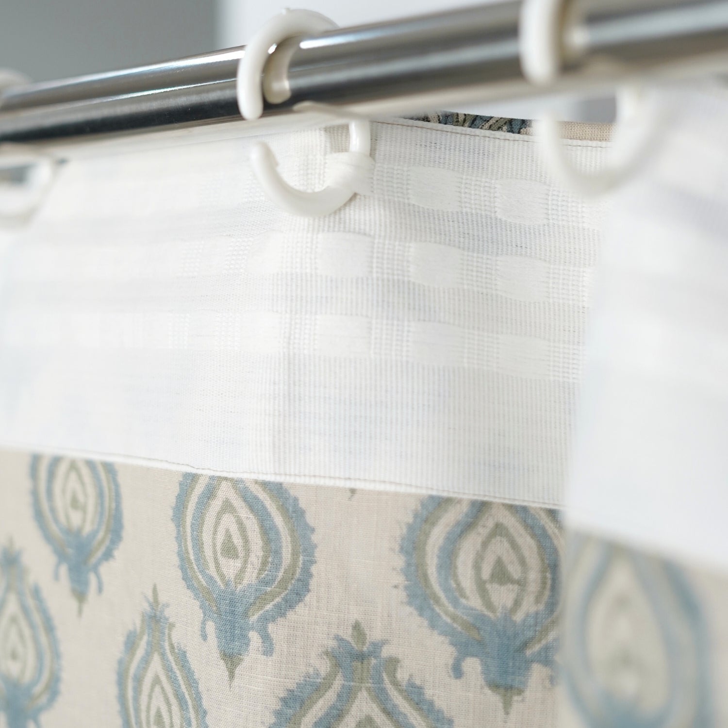 Classic Block Design Viscose Colored Linen Curtain - Uday