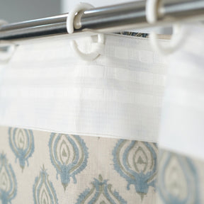 Classic Block Design Viscose Colored Linen Curtain - Uday
