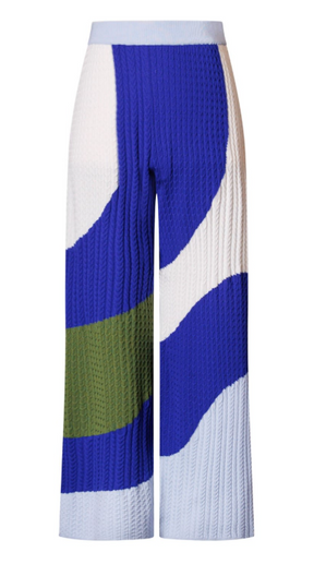 Luka Pants - Ocean Print Oversized Blue Pant