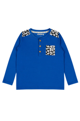 Mixed Up Clothing Boys Pocket Long-Sleeve Henley Shirt  Blue Multicolor