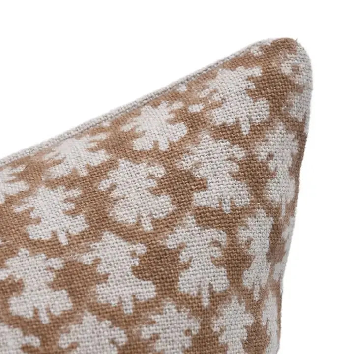 Stylish Handmade Thick Linen Block Print Pillow Cover - Traz