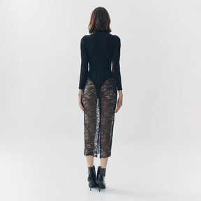 MILA SEE THRU LACE SKIRT