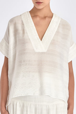 Ivy V-Neck Blouse | Off White