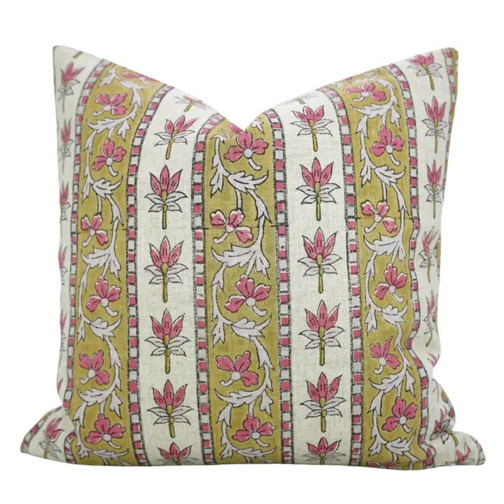 Beautiful Hand Block Printed Design Viscose Linen Piillow Cover - Laxmi
