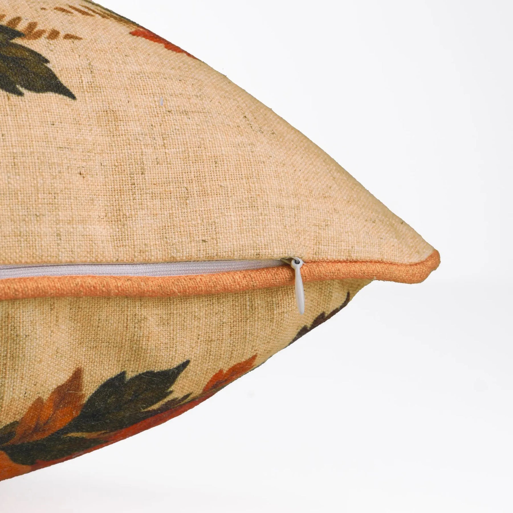 Autumn Viscose Linen Pillow Cover with Piping for Halloween