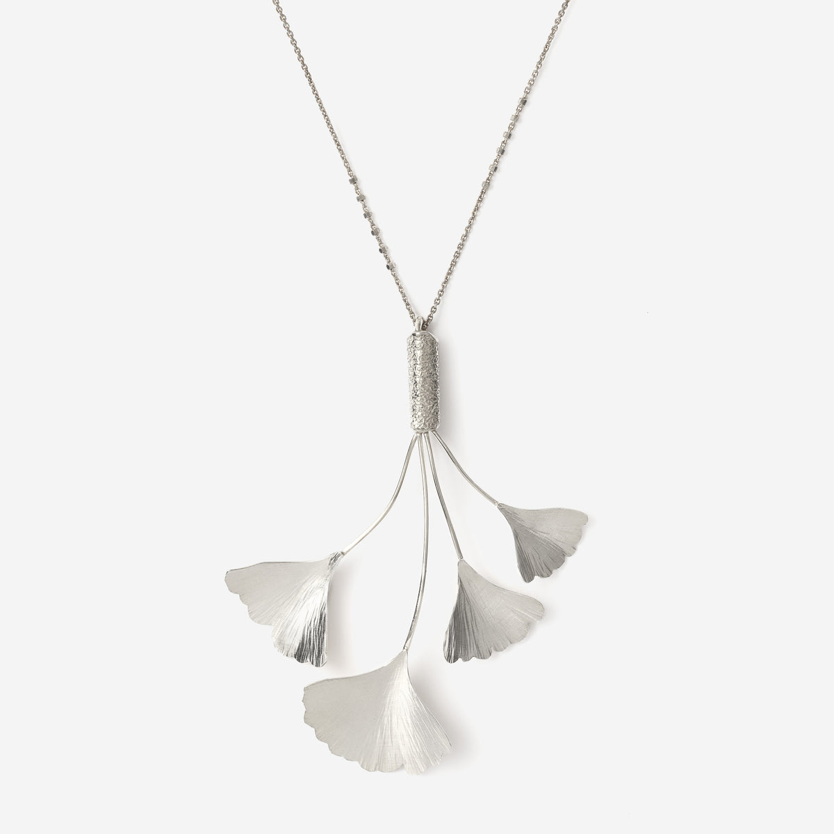 SILVER GINKO BRANCH pendant