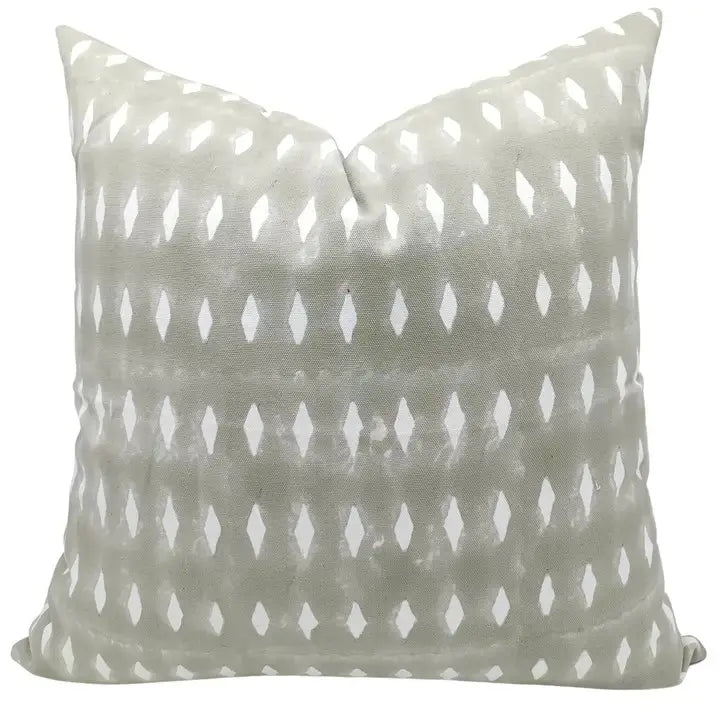 Boho Décor Design handmade block print Thick Cotton White Pillow Cover -Omji