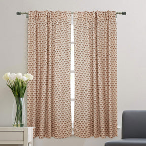 Artistic Block Viscose Colored Linen Curtain - Juju Flower