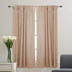 Artistic Block Viscose Colored Linen Curtain - Juju Flower