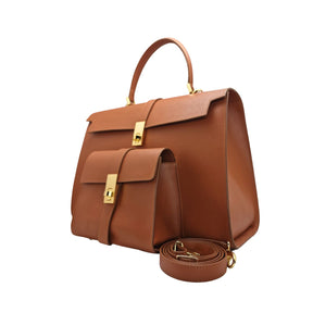 Ethereal Double Dose Bag In Saffiano Calf Leather - Brown