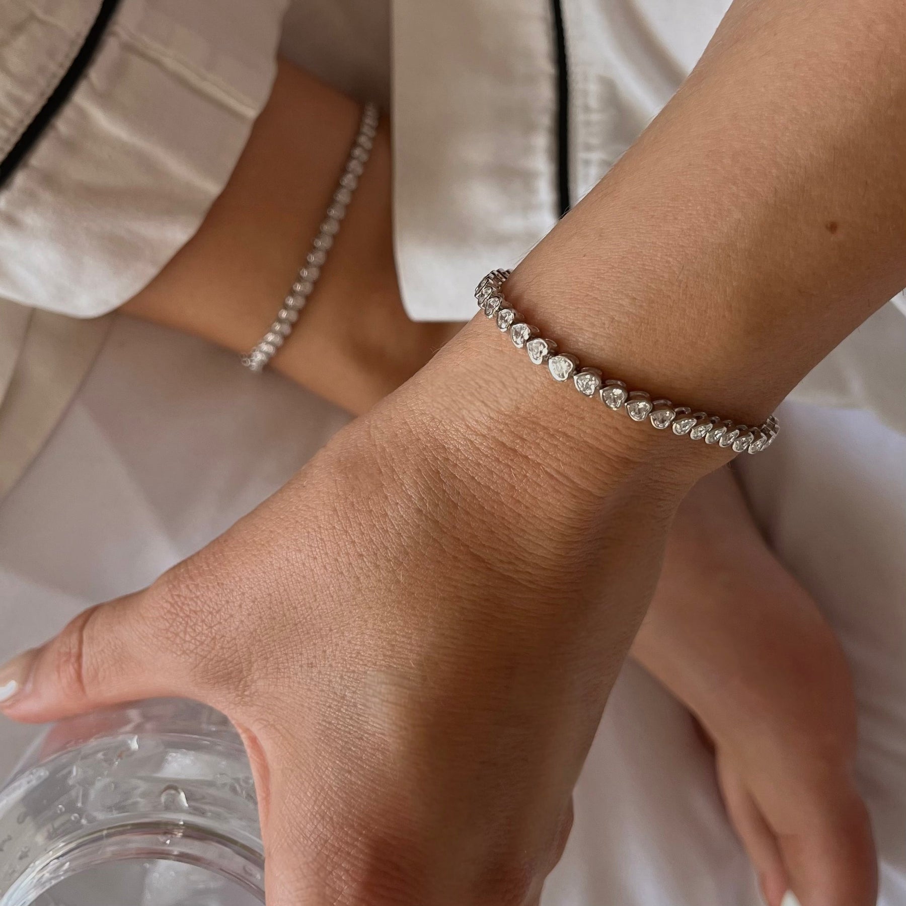 The Marie Heart Bezel Tennis Bracelet