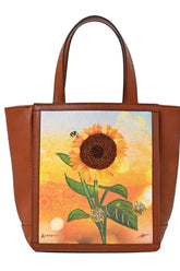 Exquisite Hand-Embroidered Sunflower Mini Tote