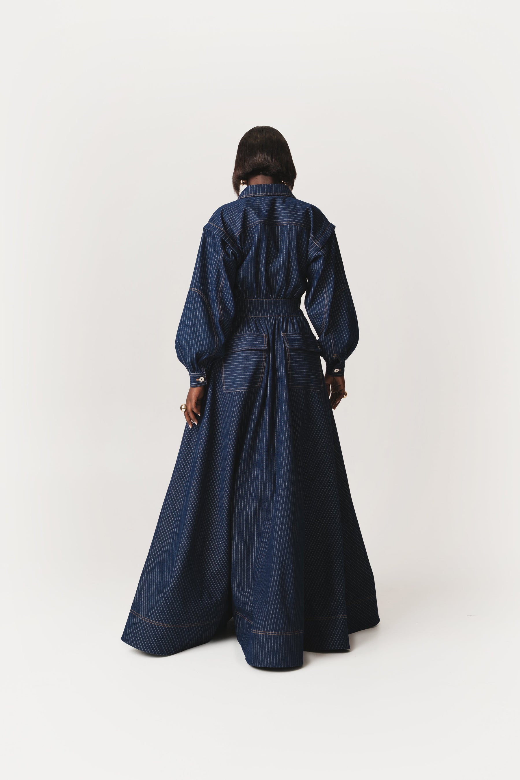 Denim Pinstripe EMMA Maxi Dress