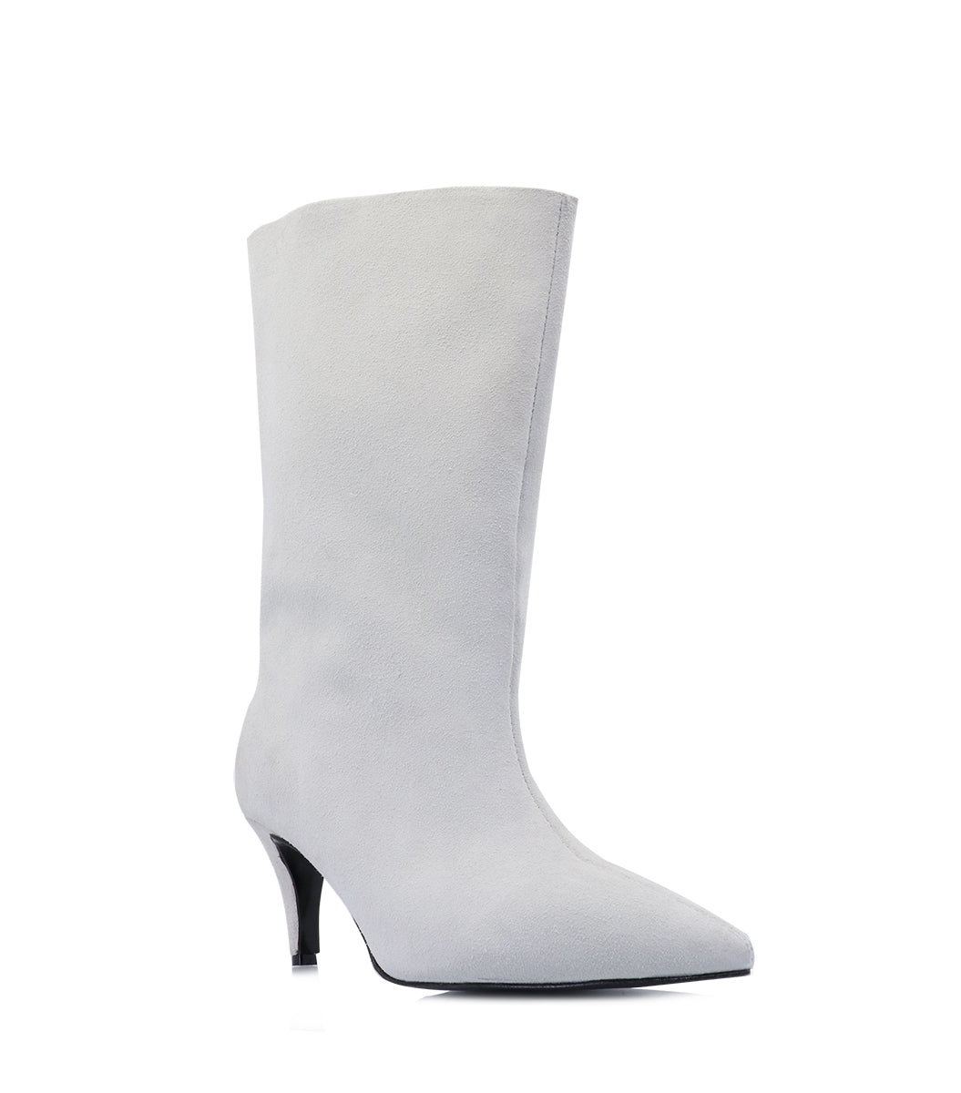 Elegant Off-White Suede Booties with Eco-Friendly Lining Kuhl