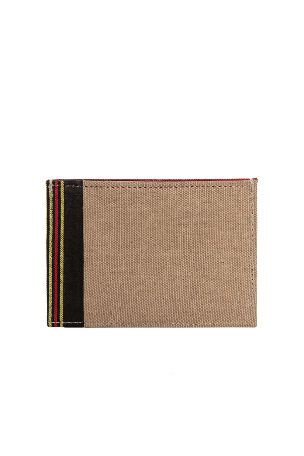 Red Leather Canvas Cardholder