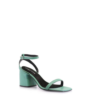 Eco-Friendly Chic Green Heeled Sandals Remi