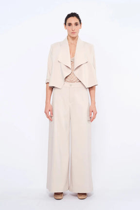 Daysi Draped Lapel Jacket | Ecru