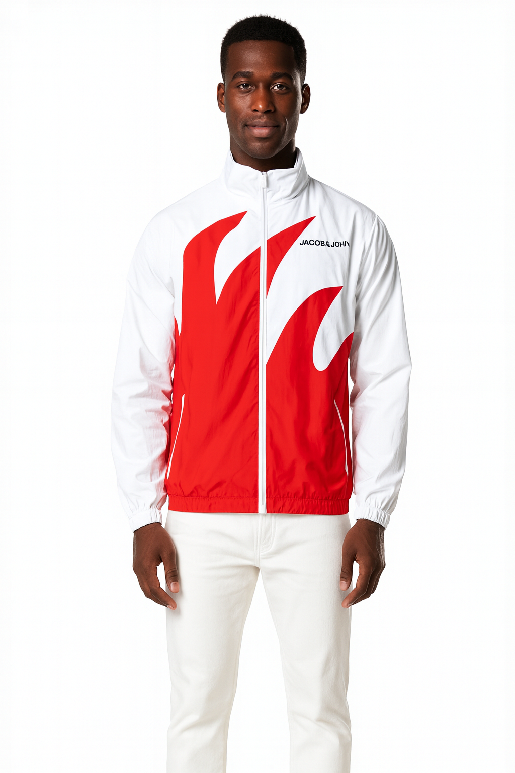 Red and White Wave jacket