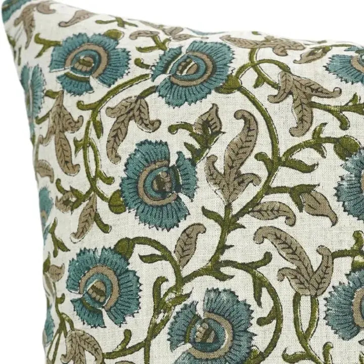 Home Decor Floral Desgin Viscose Linen Pillow Cover - Vasundhra