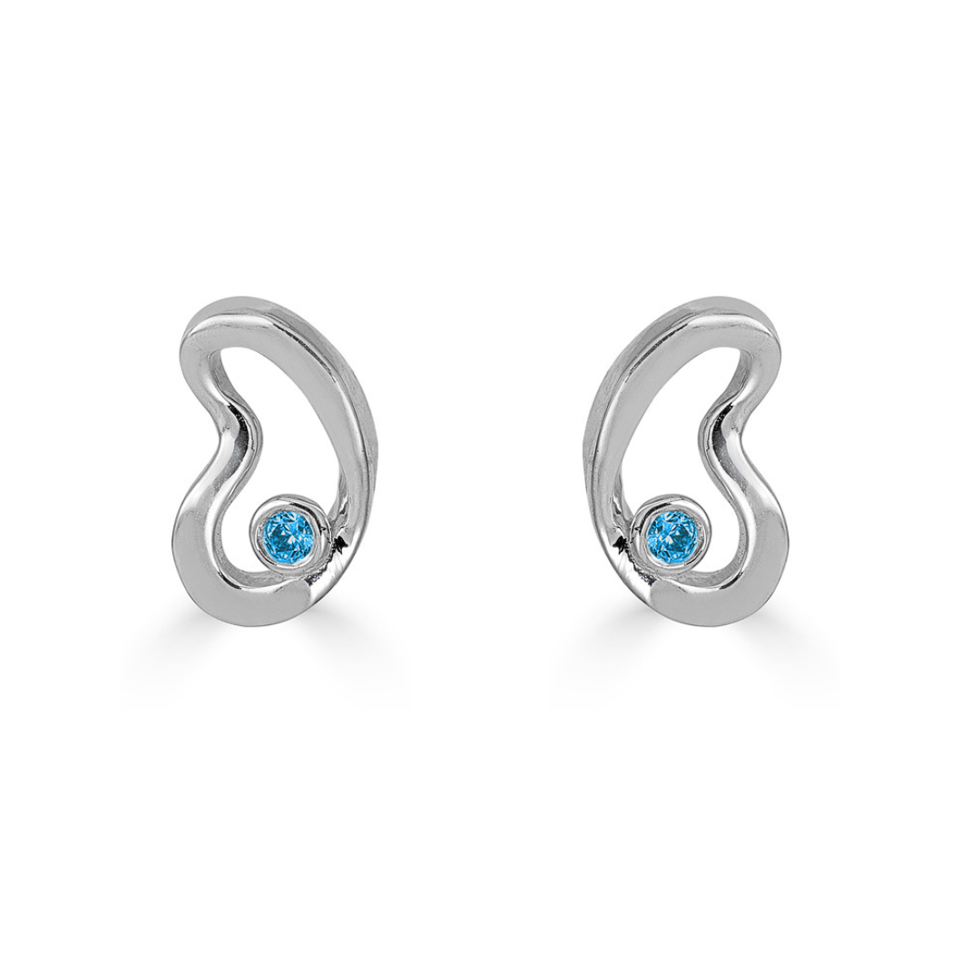 Sahab Birthstone Studs in Silver