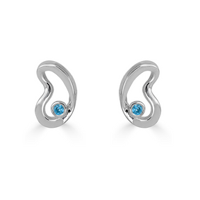 Sahab Birthstone Studs in Silver