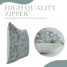 Boho Decor Hand Block Print Viscose Linen Pillow Cover - Saundarya