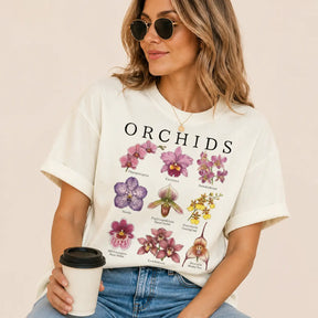 Botanical Orchid Species Chart Graphic Tee