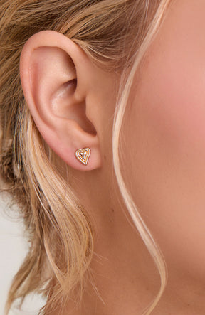 Emanate Love Heart Stud Earrings