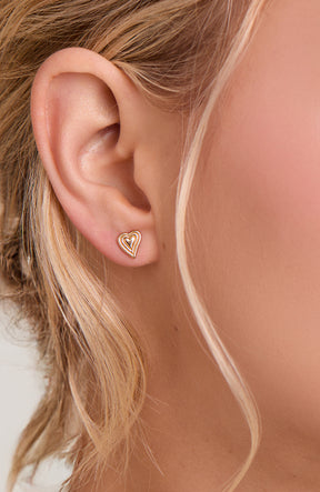 Emanate Love Heart Stud Earrings