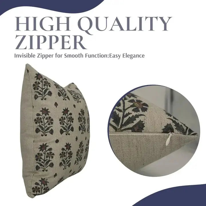 Bohemian Printed Linen Blend Cushion Cover - Sadabahar
