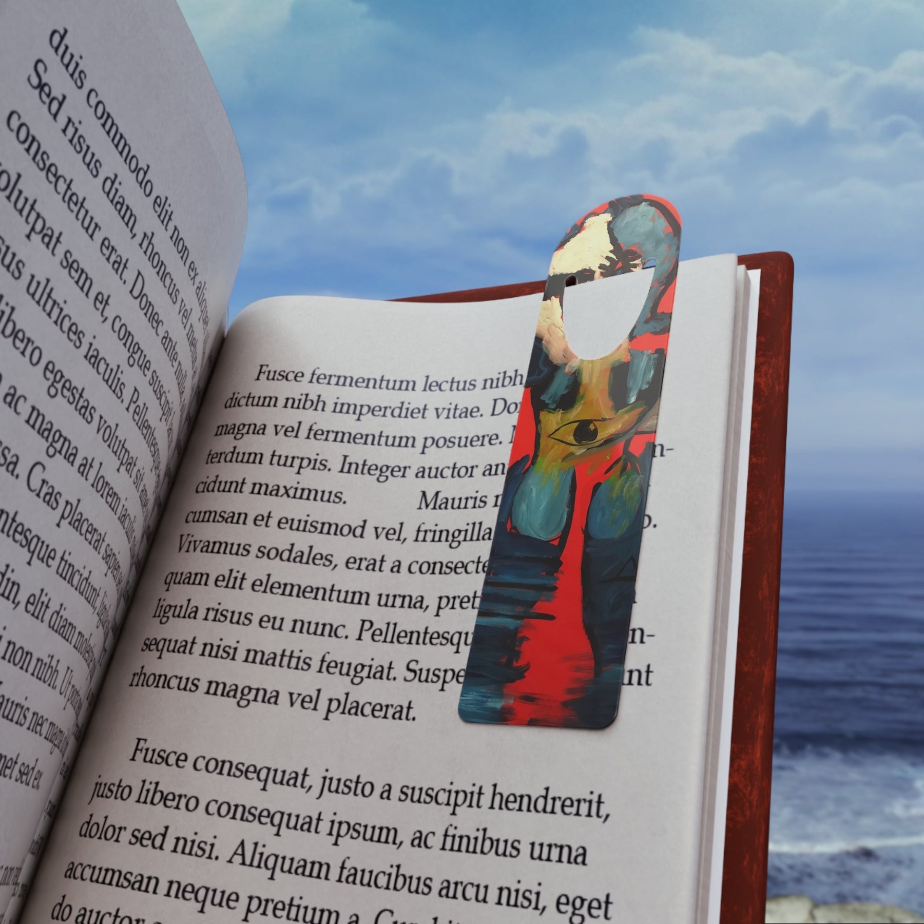 Artistic Metal Bookmark with Eye Design, Book Lover Gift, Unique Reading Accessory, Literary Gift, Colorful Bookmark