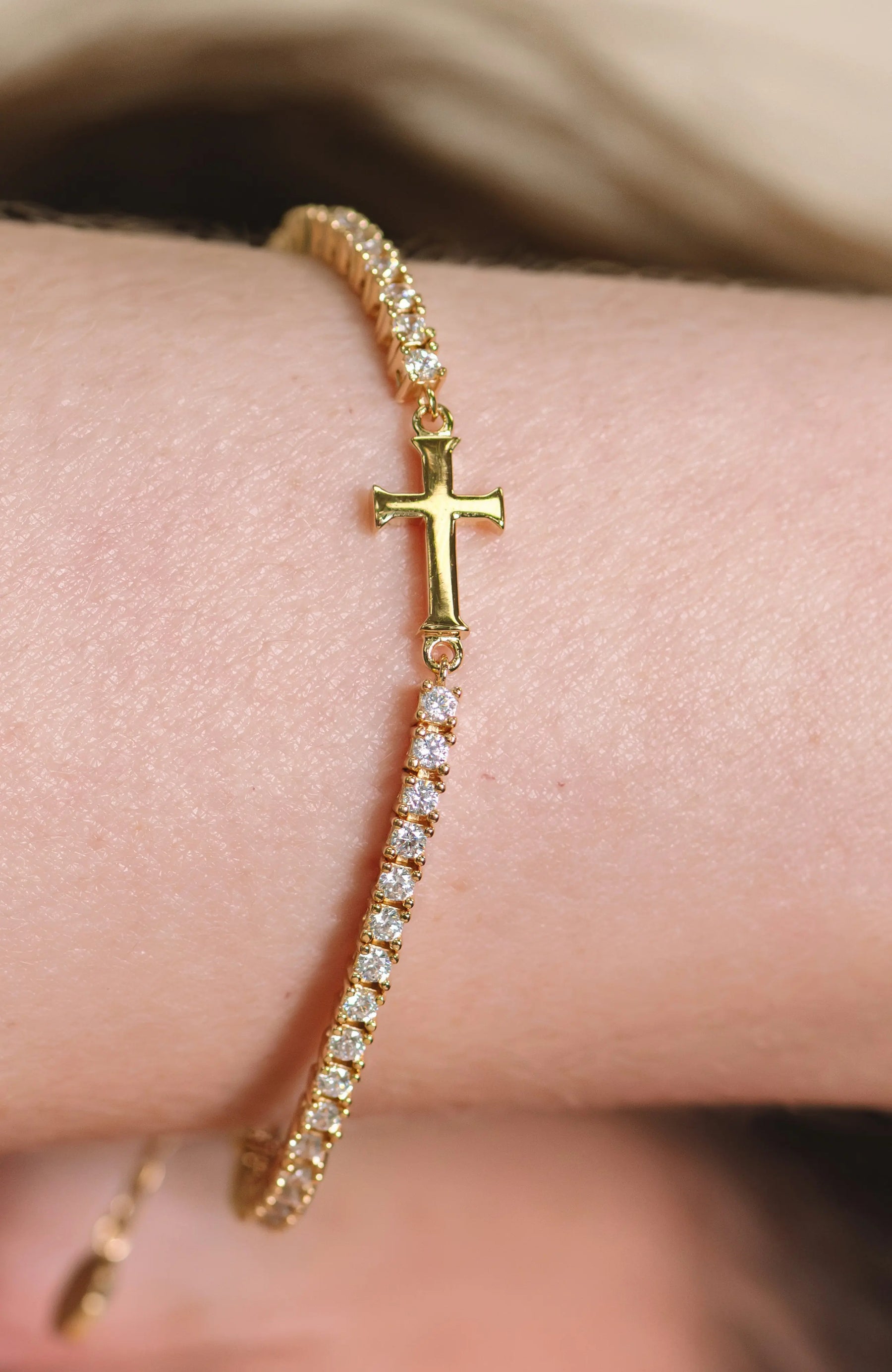 Luminous Cross Tennis Bracelet